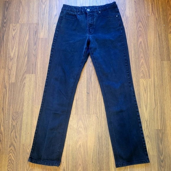 Santana Straight Fit Jeans Black Size 10x32 Dark Wash Denim A46 - Picture 1 of 9